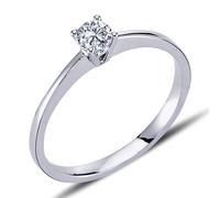 0,18 Carat Solitär Diamant Ring Brillant-Schliff Antragsring in 14 Karat Weißgold