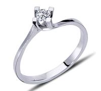 0,18 Carat Solitär Diamant Ring Meisterstück in 14 Karat Weißgold