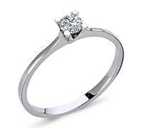 0,19 Carat Diamant Antragsring 14 Karat Weißgold
