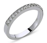 0,19 Carat Diamant halbrund Memoire Eternity Ring in 14 Karat Weißgold