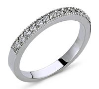 0,19 Carat Diamant halbrund Memoire Ring 14 Karat Weißgold