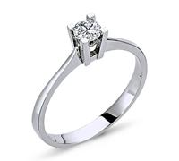 0,20 Carat Diamant Solitär Ring 14 Karat Weißgold