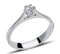 0,20 Carat Diamant Solitär Ring Meisterwerk 585`er Weißgold