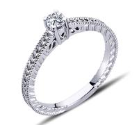 0,20 Carat Solitär Antragsring 14 Karat Weißgold