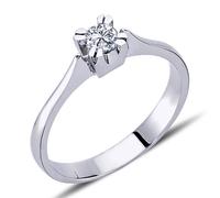 0,20 Carat Solitär Diamant Antragsring 14 Karat Weißgold