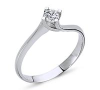 0,20 Carat Solitär Diamantring 14 Karat Weißgold