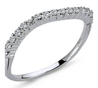 0,21 Carat Diamant halbrund Memoire Ring 14 Karat Weißgold