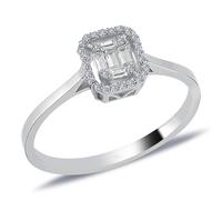 0,21 Carat Diamantring mit Diamanten in Baguette-Schliff