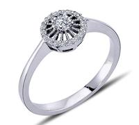 0,22 Carat Diamant Rund Ring in 14 Karat Weißgold