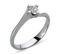 0,22 Carat Diamant Solitär Ring 14 Karat Weißgold