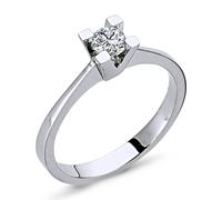 0,22 Carat Diamant Solitär Ring Brillant-Schliff Antragsring in 14 Karat Weißgold