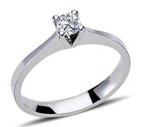 0,22 Carat Diamant Solitär Ring Brillant-Schliff Antragsring in 14 Karat Weißgold