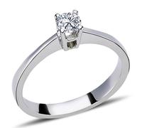 0,22 Carat Diamant Solitär Ring Brillant-Schliff Antragsring in 14 Karat Weißgold