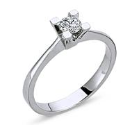 0,22 Carat Diamant Solitär Ring Brillant-Schliff Antragsring in 14 Karat Weißgold
