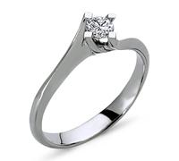 0,22 Carat Diamant Solitär Ring Brillant-Schliff Antragsring in 14 Karat Weißgold