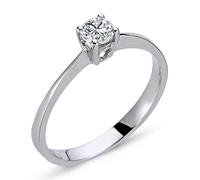 0,22 Carat Diamant Solitär Ring Meisterwerk 14 Karat Weißgold