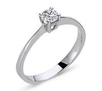 0,22 Carat Diamant Solitär Ring Meisterwerk 14 Karat Weißgold