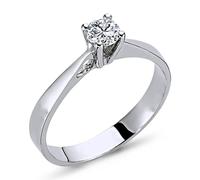 0,23 Carat Diamant Antragsring 14 Karat Weißgold