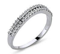0,23 Carat Diamant halbrund Memoire Eternity Ring in 14 Karat Weißgold