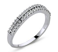 0,23 Carat Diamant halbrund Memoire Ring 14 Karat Weißgold