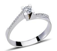 0,23 Carat Diamant Ring Antragsring 14 Karat Weißgold