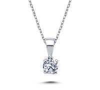 0,23 Carat Diamant Solitär Collier 14 Karat Weißgold