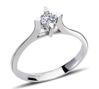 0,23 Carat Diamant Solitär Ring 14 Karat Weißgold