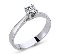 0,23 Carat Diamant Solitär Ring Brillant-Schliff Antragsring in 14 Karat Weißgold