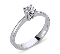 0,23 Carat Diamant Solitär Ring Meisterwerk 14 Karat Weißgold