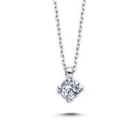 0,24 Carat Brillant-Schliff Diamant Solitär Halskette 14 Karat Weißgold