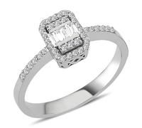 0,24 Carat Diamant Baguette Ring in 14 Karat Weißgold