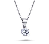 0,24 Carat Diamant Solitär Halskette 14 Karat Weißgold