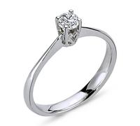 0,24 Carat Diamant Solitär Ring 14 Karat Weißgold