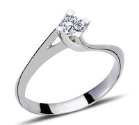 0,24 Carat Diamant Solitär Ring 14 Karat Weißgold