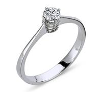 0,24 Carat Diamant Solitär Ring Brillant-Schliff Antragsring in 14 Karat Weißgold