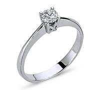 0,24 Carat Diamant Solitär Ring Brillant-Schliff Antragsring in 14 Karat Weißgold