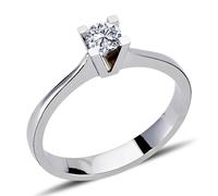 0,24 Carat Diamant Solitär Ring Brillant-Schliff Antragsring in 14 Karat Weißgold