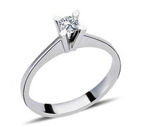 0,24 Carat Diamant Solitär Ring Brillant-Schliff Antragsring in 14 Karat Weißgold