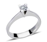 0,24 Carat Diamant Solitär Ring Meisterstück in 14 Karat Weißgold