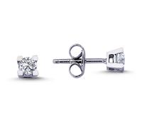 0,25 Carat Diamant Solitär Ohrringe 14 Karat Weißgold