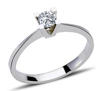 0,25 Carat Diamant Solitär Ring Antragsring 14 Karat Weißgold