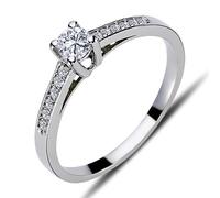 0,25 Carat Diamant Solitär Ring Antragsring 14 Karat Weißgold