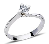0,25 Carat Diamant Solitär Ring Brillant-Schliff Antragsring in 14 Karat Weißgold