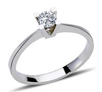 0,25 Carat Diamant Solitär Ring Brillant-Schliff Antragsring in 14 Karat Weißgold