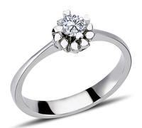 0,25 Carat Diamant Solitär Ring Meisterstück in 14 Karat Weißgold