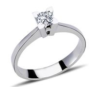 0,25 Carat Diamant Solitär Ring Meisterwerk 14 Karat Weißgold