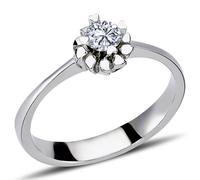 0,25 Carat Diamant Solitär Ring Meisterwerk 14 Karat Weißgold