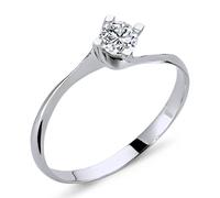 0,25 Carat EinStein Solitär Verlobungsring Diamantring in 14 Karat Weißgold