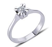 0,25 Carat Solitär Diamant Ring Brillant-Schliff Antragsring in 14 Karat Weißgold