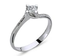 0,25 Carat Solitär Diamantring 14 Karat Weißgold